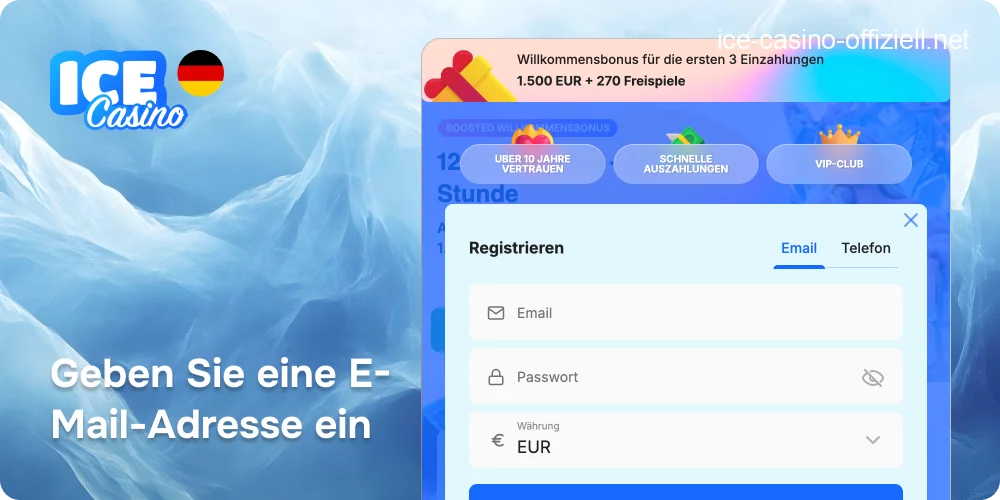 Eingabefeld im Registrierungsformular für die E-Mail-Adresse oder Telefonnummer.
