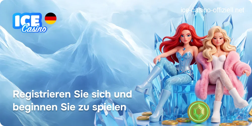 Banner der offiziellen Ice Casino Website mit dem 1.500 € Willkommenspaket und 270 Freispielen für deutsche Spieler.
