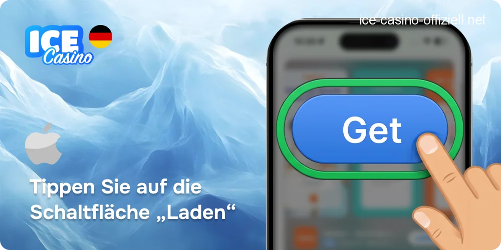 Eintrag der Ice Casino App im App Store mit der Schaltfläche "Laden" (Get).