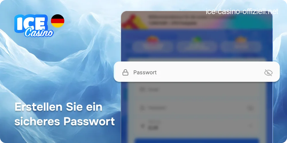 Feld zur Eingabe eines sicheren Passworts zum Schutz des neuen Spielerprofils.