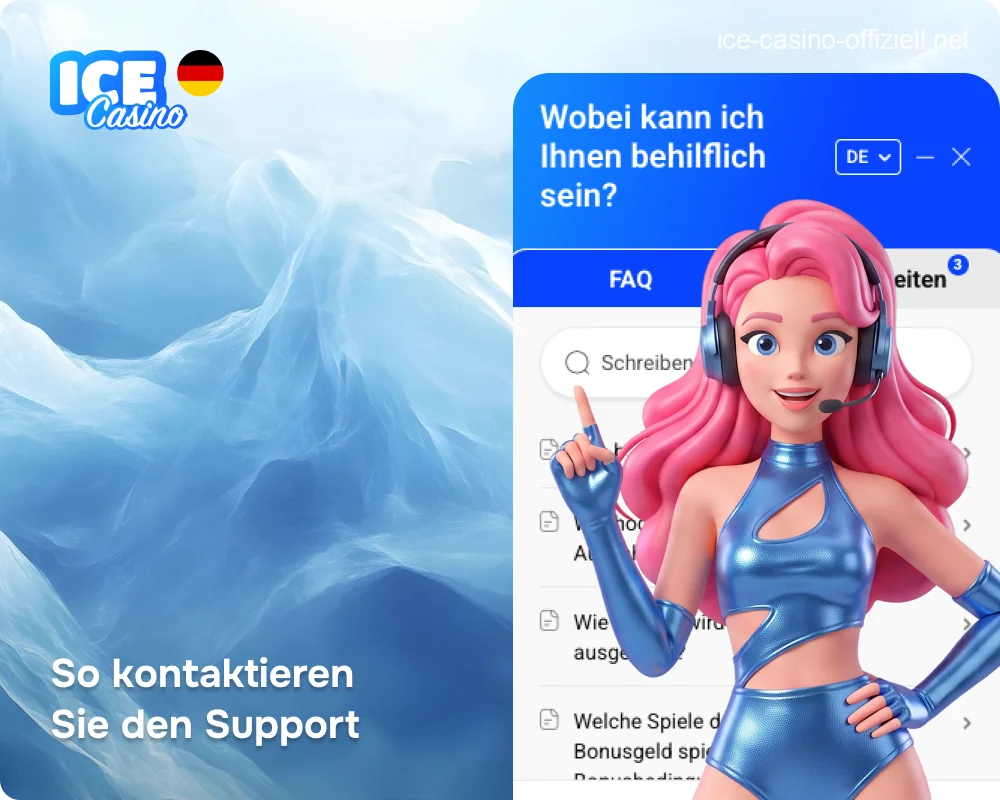 So kontaktieren Sie den Support von Ice Casino Deutschland